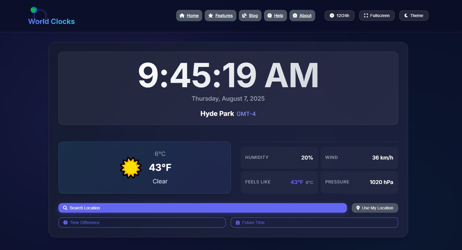 World Clocks - Global Time Zone Application
